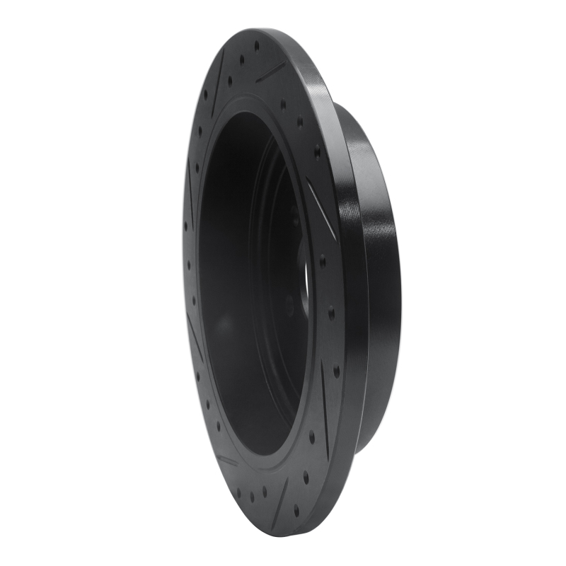 Lincoln Town Car Brake Rotor (1) - Rear Right - R1 Concepts - Drilled & Slotted - Black - `03-`11